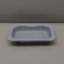 Extendable Sink Colander Strainer Basket - Wash Vegetables and Fruits, Drain Cooked Pasta and Dry Dishes - Adjustable Over the Sink Colander Collapsible Drainer Basket -Gray