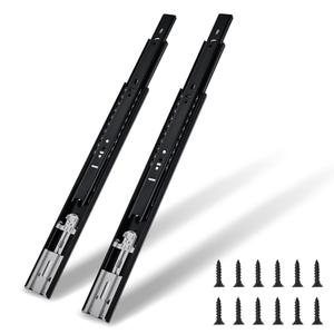 Soft Close Drawer Slides Full Extension 22 Inch Ball Bearing Drawer Slides Heavy Duty Drawer Slider Drawer Glides Side Mount Cabinet Sliders Black -10 Pairs