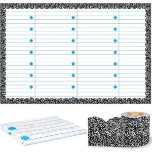 Gilprop 47"x108" Classroom Fabric Bulletin Board Background Set,Notebook, 47.2" x 108.3"