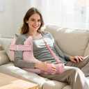 Rotator Cuff Pillow, Removable Shoulder Support Pillow for Frozen Shoulder Relief, Post Arm Surgery Recovery Supplies, Broken Arm Cushion for Pain Relief and Side Sleeping, Pink