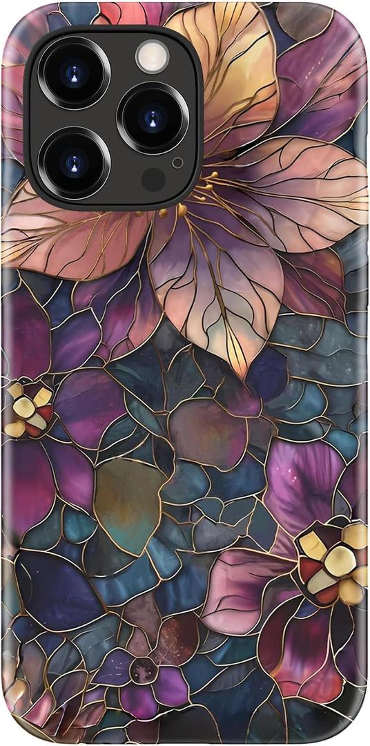 DorisMax for iPhone 13 Pro Max Case Cute, Preppy Trendy Floral Design