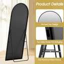 59"x16" Floor Mirror Full Length, Arched Full Length Mirror with Stand, Full Body Mirrors for Bedroom Living Room or Cloakroom Black