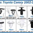 140pcs fits Toyota Camry 2002-2017 Body Interior and Exterior Retainer Fastener Clip Assortment Bumper & Fender Flare Clips Door Trim Panel Retainer