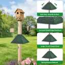 16" Metal Squirrel Baffle, Outdoor Bird Feeder Pole Squirrel Spikes Baffle, Hanging Bird Feeder for 4x4 Wooden Posts,Tree Trunks (Glass Green,1pc)