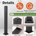 Aluminum Railing Deck Post Kit 3 x 3 x 39 Include 1 Pcs Porch Deck Railing Fence Post Handrail 4 Pcs Expansion Screws Made with Heavy Duty Powder Coated, Rust-proof, Fit 36 Height(Black)