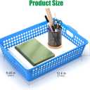 18 Pack Plastic Stackable Desk Paper Baskets, 13.8x10.6x3.1in Turn in Trays