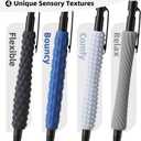 ELETIUO 4-in-1 Silent Fidget Pencil Sensory Focus Tool for Stress Relief, ADHD, Autism & Anxiety. Fine Motor Skills Aid with Textured Silicone Sleeve for for Kids and Adults