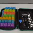 Monthly Pill Organizer 2 Times a Day, with Portable Hard Shell, Pill Cutter, 31-Day Box, Plastic Opening Pick, Monthly & Weekly Stickers, Convenient Medication Management (Black, 2 Times a Day)