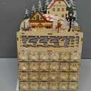 Clever Creations Wooden Christmas Advent Calendar, Countdown to Christmas, LED Holiday Decoration, Battery Operated, Reindeer Village