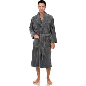 Fleece Mens Bathrobe, Spa Bath Robe for Men Size M