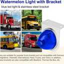 2PCS LED Star Watermelon Marker Lights with BracketsLED Watermelon Light Side Markering Lamp Indicator, Outline Water Melon Side Marker for Semi Truck (Blue)