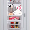 VICTORICH All-IN-ONE Over the Door Organizer, Super Behind the Door Storage Organizer with Door Rack and Large Clear Windows, Wall File Organizer, Hanging Organizer (New Grey) 3 Pack