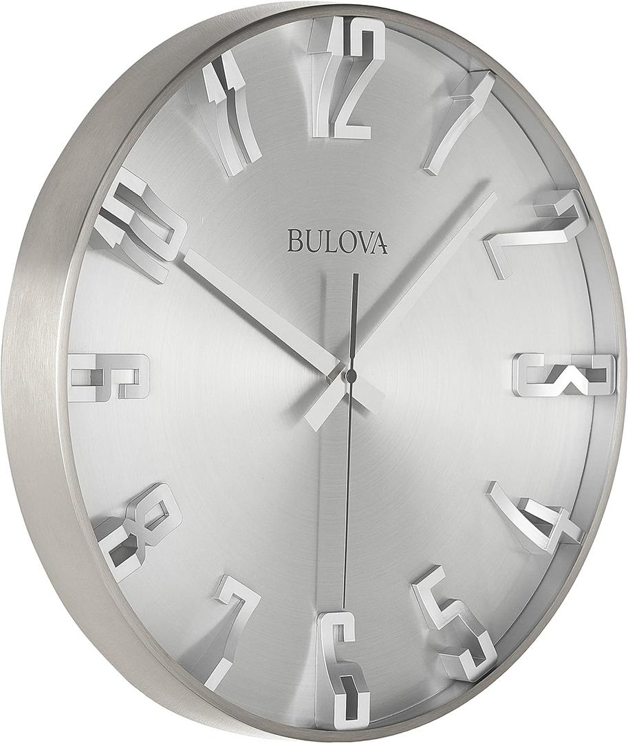 Bulova C4846 Director Wall Clock, Satin Pewter Finish