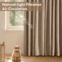 MIULEE Thick Linen Curtains 90 Inches Long Brown Tan Semi Sheer for Farmhouse/Living Room/Bedroom, Linen Textured Light Filtering Window Privacy Drapes with Back Tab Rod Pocket, 42Wx90L, Set of 2