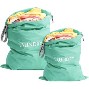 WiseBoy 2 Pack Laundry Bags, Washable Wet Dry Bag, Travel Laundry Bag Dirty Clothes Organizer, Swimming Yoga Bathing Suit Workout Wet Dry Bag - Blue