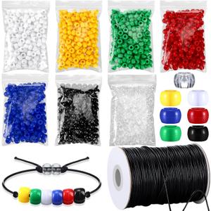 Tondiamo 1400 Pcs Plan of Salvation Bracelets DIY Wordless Wristband Bulk Sunday School Crafts Bible Salvation Beads with 100 Yards Waxed Cotton Thread Cord Christian Teaching Kits