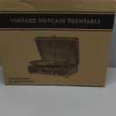 Vinyl Record Player 3-Speed Bluetooth Suitcase Portable Belt-Driven Record Player with Built-in Speakers RCA Line Out AUX in Headphone Jack Vintage Turntable (Black)