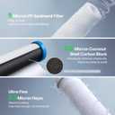 3-Stage RV Water Filter Fit for Clearsource Ultra Three Canister System Includes 5-Micron Sediment Filter, 0.5-Micron Coconut Carbon Block, Final Guard Stage, Improves Taste & Odor
