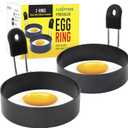 FUNUTTERS Egg Rings, 3.5'', Nonstick, Professional and Large, Stainless Steel Omelet/Egg Rings For Frying Eggs and Egg Mc muffins, Egg Mold For Breakfast, Mini Pancakes, and Fried Eggs