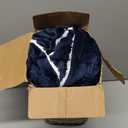 Bedsure GentleSoft Sherpa Fleece Twin Size Blanket for Couch, Non-Heated, Thick and Warm Throw for Women and Men, Soft Fuzzy Plush Heavy Twin Blanket for Winter, Navy, 60x80 Inches