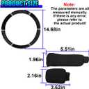 3PCS Car Steering Wheel Cover, Plush Soft Steering Wheel Cover Set with Handbrake Cover & Gear Shift Cover, Comfortable Winter Warm Car Decoration Accessories for Women Men (Black)