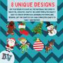 10,000-Piece Holiday Fuse Bead Kit for DIY Xmas Ornaments - 8 Unique Christmas Designs w Peg Boards, Tweezers, Ironing Papers - Great for Homemade Ornaments, Holiday Classroom Parties Family Activity