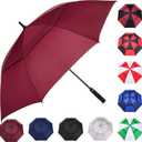 MRTLLOA Extra Large Golf Umbrella, 54/62/68/72 Inch Automatic Open, Oversize Double Canopy Vented Windproof Waterproof Sports Umbrellas for Rain