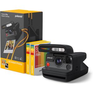 Polaroid Flip Instant Camera + Color Film Bundle (16 Photos Included) - Black (6565) - Hyperfocal 4-Lens System, Sonar autofocus, and Sence Analysis with Bluetooth paired Companion app