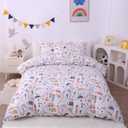 JSD Cars Kids Duvet Cover Set Twin Size, 2 Piece Soft Printed Microfiber Comforter Cover with Pillow Sham Zipper Closure, Comforter Not Included