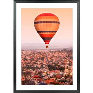 Mxtallup 14x23 Frames Solid wood, Display Pictures 12x21 Inch With Mat or 14x23 Inch Without Mat, Poster Frames 12x21 in Picture Frames Wood Black (T22B1423W1221)