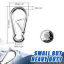 Small Carabiner Clip Hooks, 25pcs 2.75 inch Carabiners Heavy Duty, 304 Stainless Steel Spring Snap Hook Fits Camping Hiking, Metal Clips for Rope Chain Keys Rings