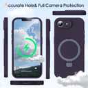 Mag-Ring Designed for iPhone 16E Case, Liquid Silicone [Moisturizing Factor] Extreme Soft Slim Phone Case with Stand [Compatible with MagSafe] for 16E 6.1 inch Men Women (Deep Purple)
