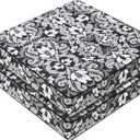 Favoyard Outdoor Chair Cushion 19 x 19 x 3 In Waterproof Pattern Fade Resistant Cushions for Patio Furniture with Removable Cover Attach Straps 28D Foam Insert Cushions Pads for Seat Sofa Couch 2 Pack (Grey Floral)