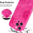 Fiyart Designed for iPhone 16 Pro Case Cute Flower Floral Sunflowers Design,Soft Slim TPU Anti-Scratch Phone Cover for Women Girls 6.3"-Hot Pink