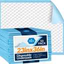 MED PRIDE Disposable Chux Pads 23in X 36in, Super Absorbent Bed Pads for Incontinence, Underpads for Adults, Kids, Pets (50 Count (Pack of 1) Blue/White)