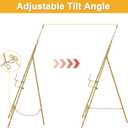 1 PC Gold Easel Stand for Sign, Metal Sign Holder, Adjustable Wedding Sign Stand with Chain Support, Sign Holder for Display, Party Painting.