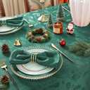 MATIRUG Christmas Tablecloth Rectangle 60x120,Wrinkle Resistant,Waterproof Winter Jacquard Table Cloth for Xmas New Year Holiday Dinner,Green