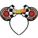 Mouse Ears Headband for Women Checkered Bows Cute Mouse Ears Headband Halloween Mouse Ears (13-Car)