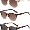 Polarized Sunglasses for Women Classic Retro Trendy Style Sun glasses UV 400 Protection(3 Pack)