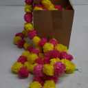 5 Pc Marigold Garland 5 Ft Long Strands of Artificial Marigold Flowers Diwali Decorations Home Indian Décor for Pooja Wedding Spring Bush Floral Faux Día de Muertos Décor (Magenta+Yellow)