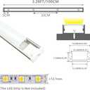 LED Strip Pre-Drilled U Channel Diffuser 6-Pack 3.28FT,Surface Mounted Tape Light Aluminum Track with Continuous Silicone Cover. Flush Installed Low Profile (Silver, 6X3.3FT)