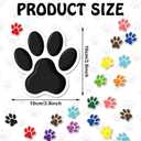 Junkin 60 Pcs Mini Paw Prints Cutouts Accents Bulletin Board Patrol Table Decorations Wall Decal Poster for Kids Educational School Home Party Supplies(Colorful)