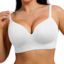 FeelinGirl Wireless Supportive Bra for Women, Seamless Comfort Bralettes No Underwire Full Coverage Everyday Bras (XL)