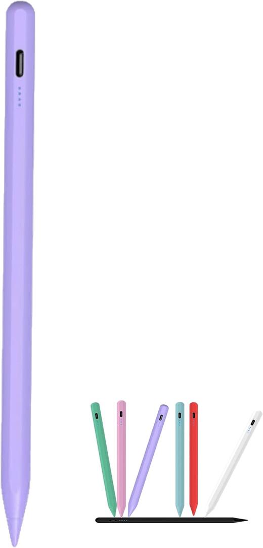 Stylus Pen for Samsung Galaxy Tab A11/A11+/A9/A9+/A8/A7 Lite, Magnetic Capacitive Pen with Fast Charging & 8H Long Battery, Universal for iPad iPhone Android Touch Screens, Purple