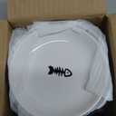 Ceramic Cat Bowls, 2 Pack - Raised, Whisker Friendly, Anti-Vomiting Cat Food Plates - Hygienic, Secure Material, Elegant Stand, 10 oz, for Indoor Cats & Kittens (fishbone+cat paw)