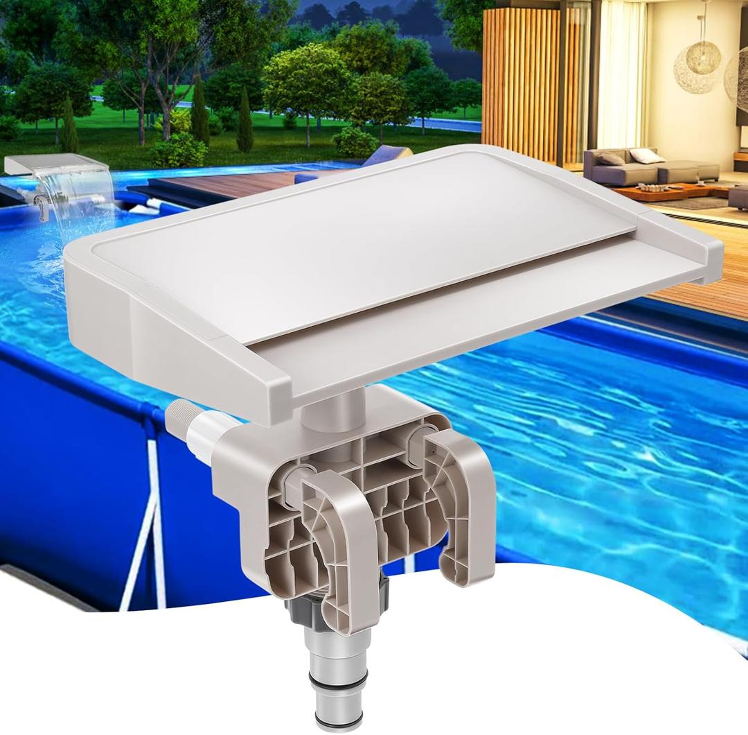 Pool Fountain, Pool Fountains for Above Ground Pools, Relaxing Waterfall Inground Swimming Pool Attachment, Water Spillway Koi Pond Waterfalls Fountains Kit Pool Cooler, Swimming Pool Accessories