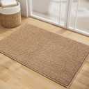 2 x Yancorp Front Door Mat 24"x 35" Faux Jute Indoor Entrance Doormat Outdoor Welcome Mat Entry Entryway Rugs Inside Outside Door Mats for Home Entrance Durable Non Slip Dirt Trapper Duty-Tan
