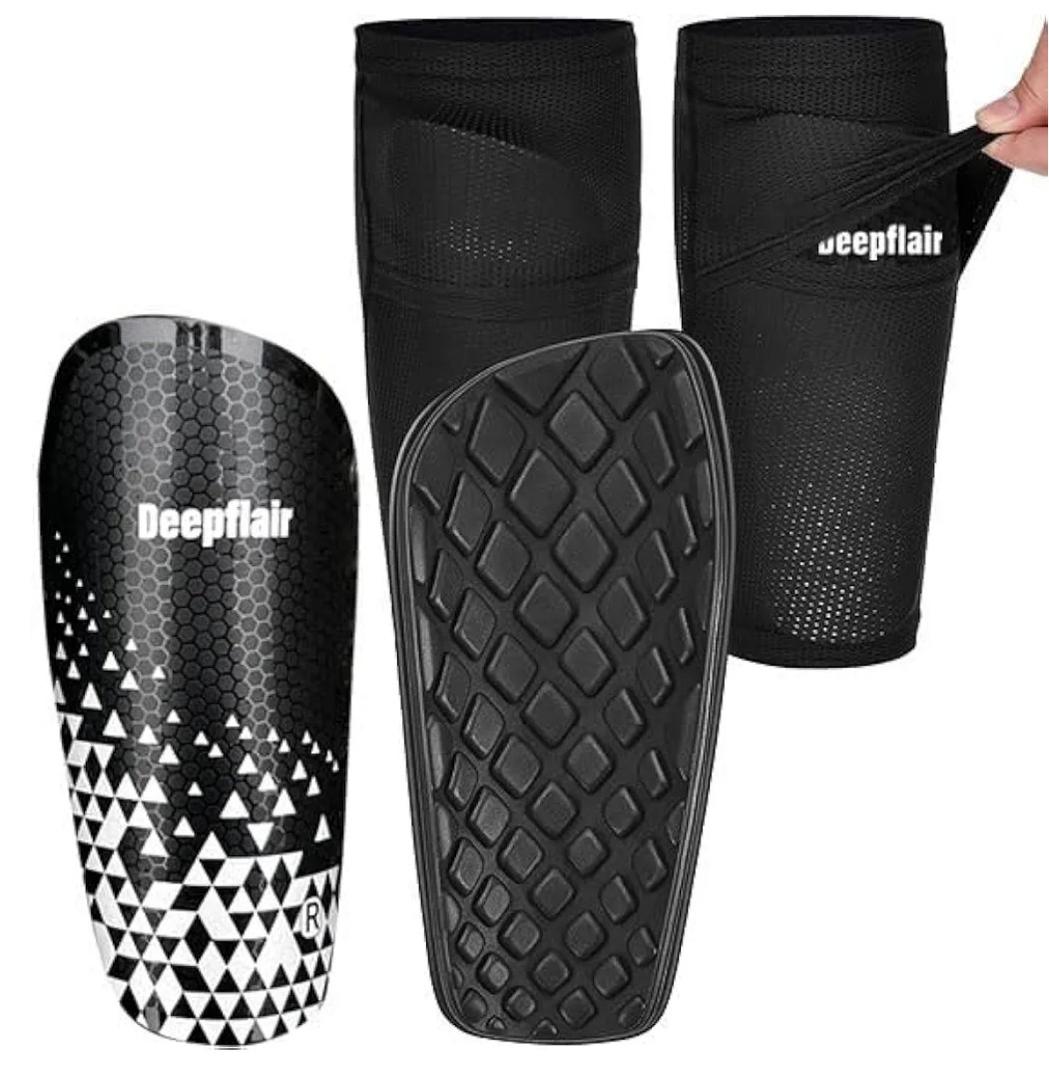 Soccer Shin Guards with 1 Pair Shin Guard Sleeves Protective Equipment Shin Guards Soccer Cushion Protection Reduce Shocks for Shin Guards Soccer Youth/Adult (M)