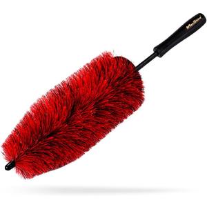 Maxshine Wheel & Rim Brush 10 Large Soft Bristle PP Material with Comfort Grip & Knuckle Guard Scratch-Free Wheel Cleaning Brush Universal Car Detailing Tool for Rims & Tires