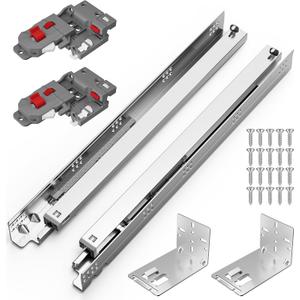 Chibery 12 15 18 21 Inch Undermount Soft Close Drawer Slides, Full Extension 3D Locking Device, Rear Mount Brackets, Concealed Bottom Mount Rails for face Frame Cabinet, 100 LB21 inch, 1 Pair